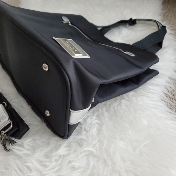 Versace Silver and Black Tote Bag with Structured Shape - Picture 5 of 9